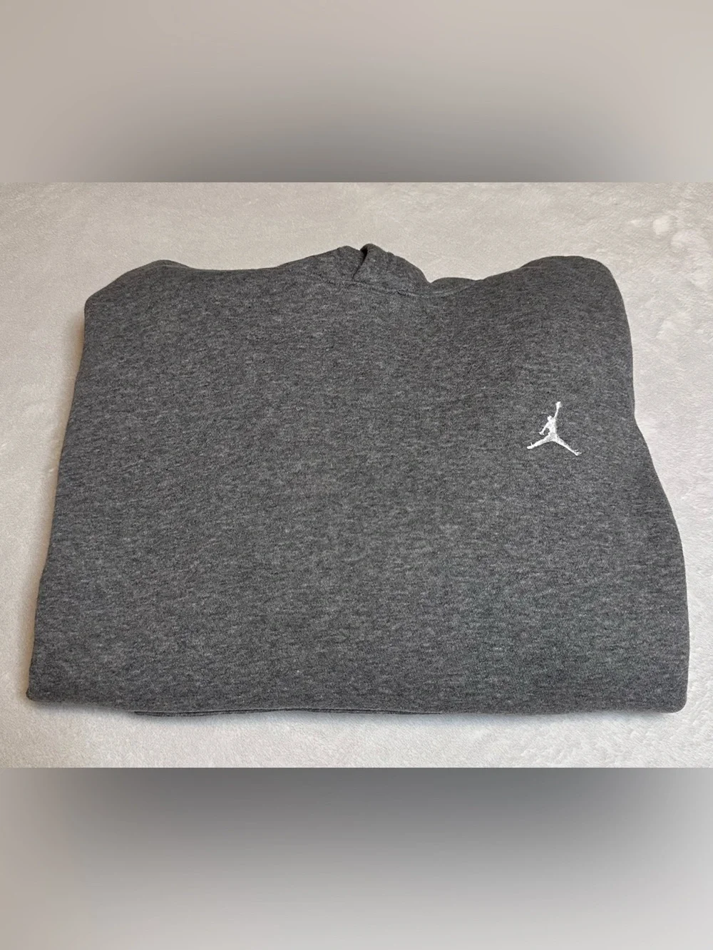 Jordan Grey Pullover Hoodie with White Jumpman